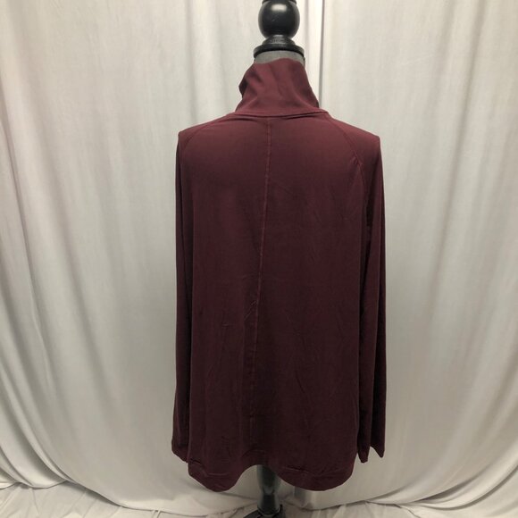 Rae Mode Burgundy Cowl Neck Wrap Cardigan Womens Size 3XL Stretch Jacket NEW - Picture 5 of 8